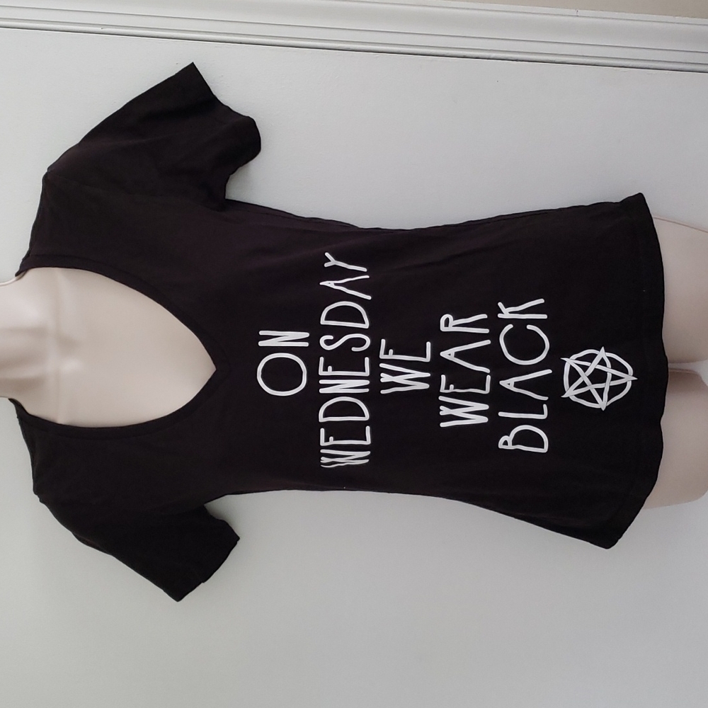 Spencer's On Wednesday, We Wear Black Top Size L